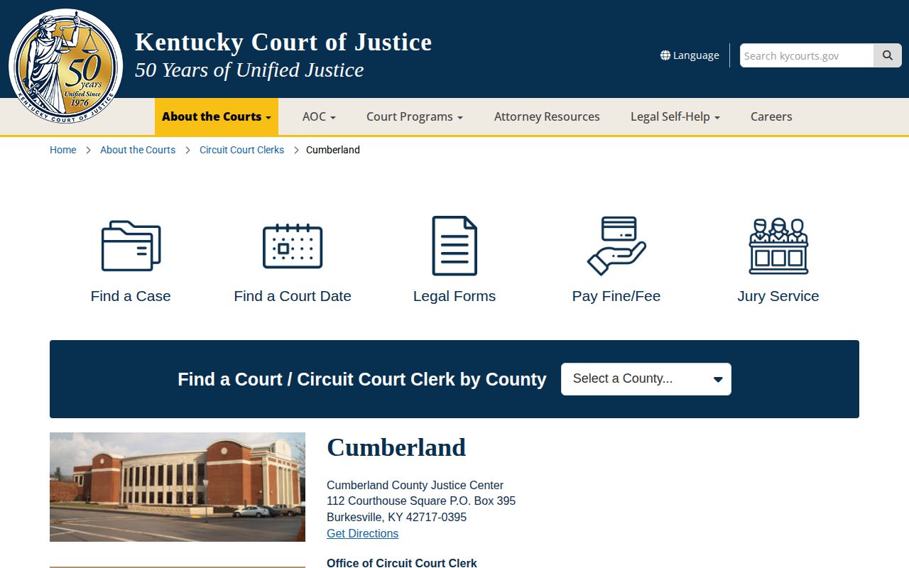 Cumberland County court release-record route