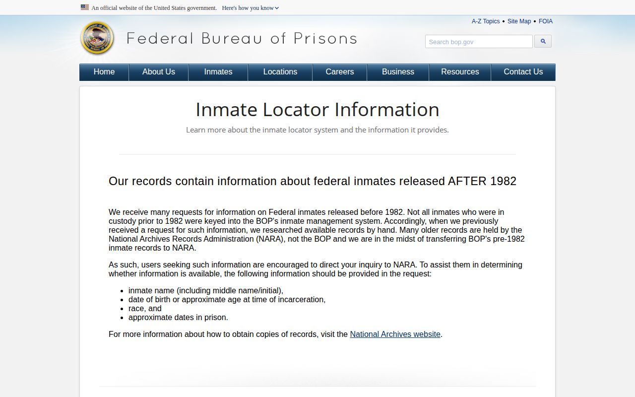 Federal released-result interpretation for Cumberland County searches